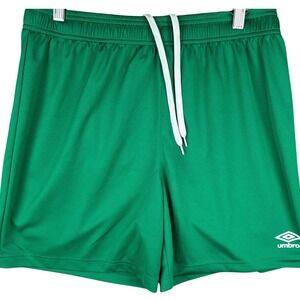 Umbro Premier Soccer Shorts Mens Large Green Mesh Athletic Drawstring